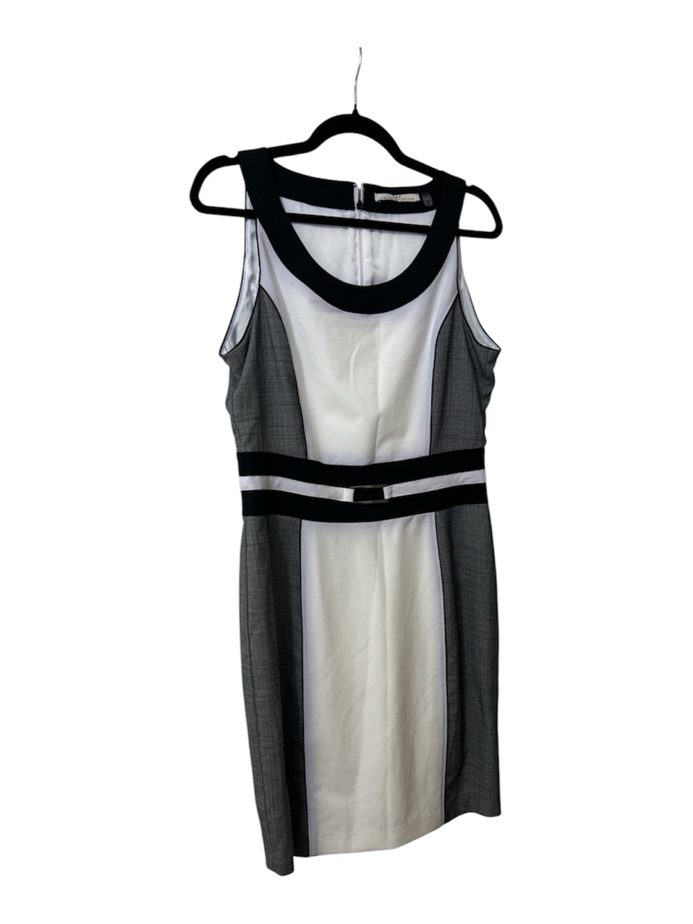 Dex Black and White Colorblock Sheath Dress